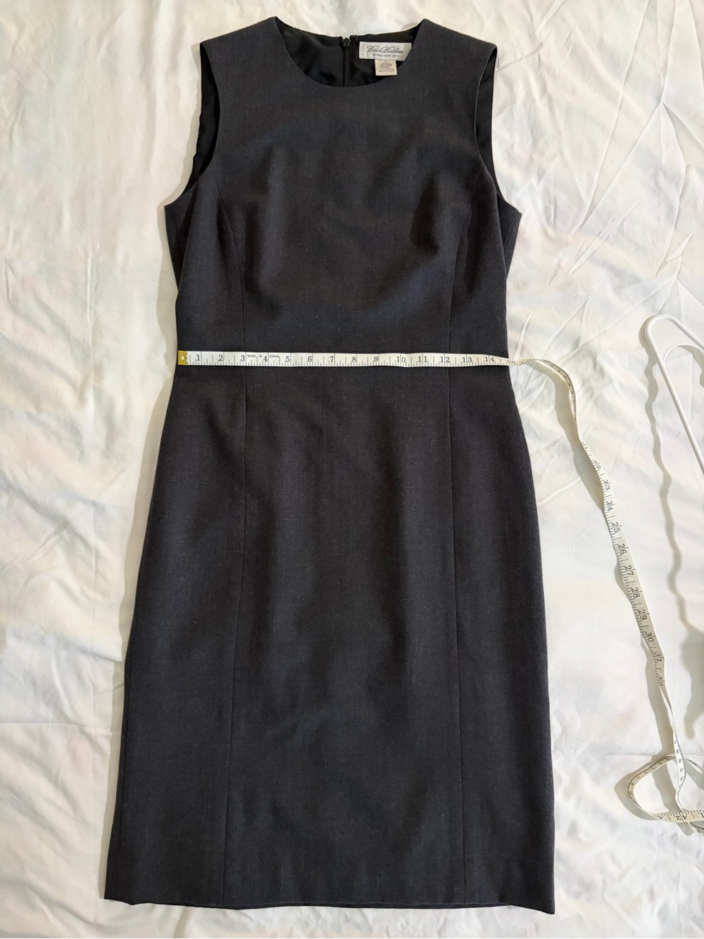 Brooks Brothers Black Sleeveless Midi Sheath Dress